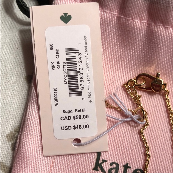 Kate Spade Gold Chain Bracelet with Pink Floral Accent - Picture 2 of 2